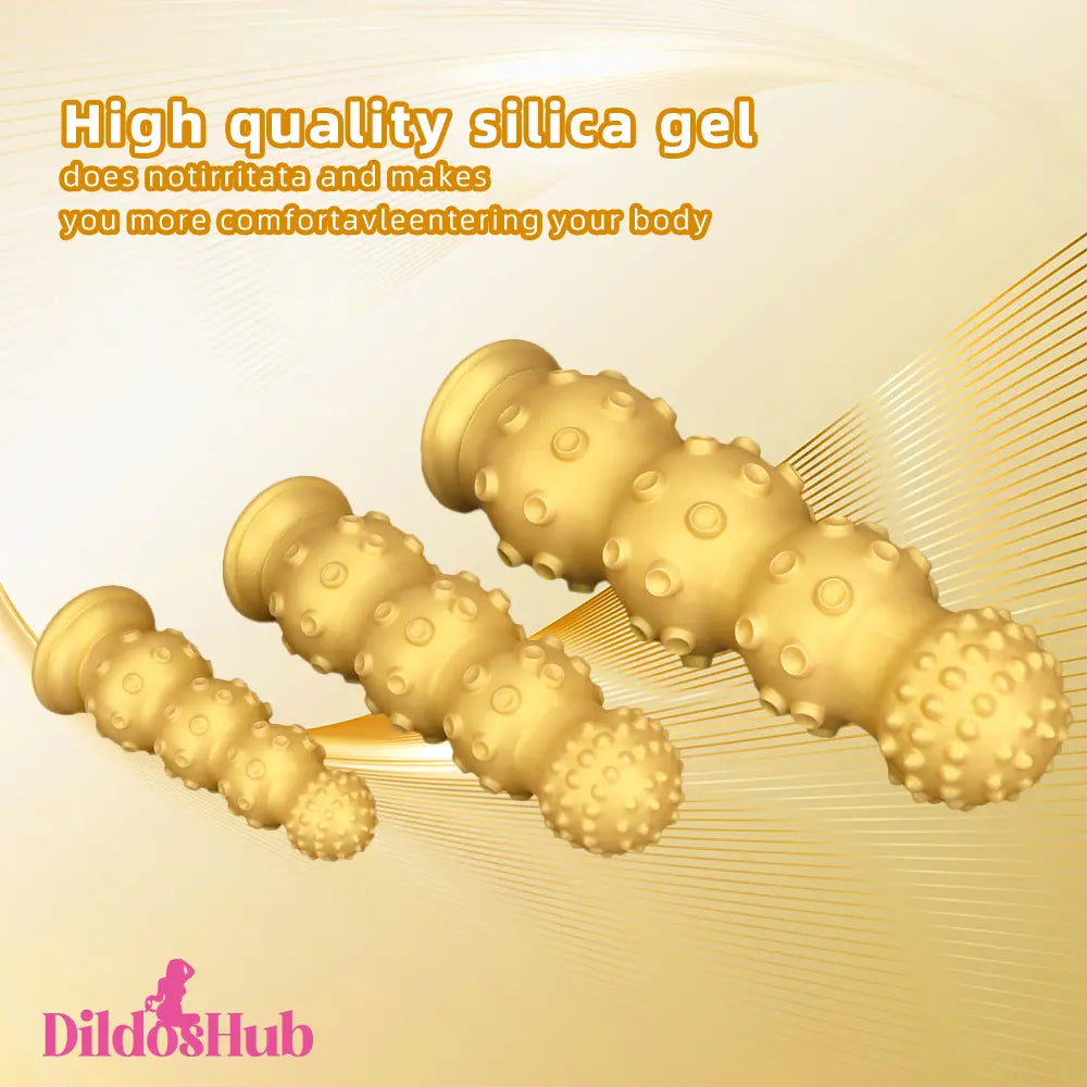 6.7in 9.84in 13.38in Gold Silicone Animal Octopus Big Butt Plug Dildo Dildos Hub