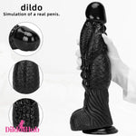 14.56in Big Black Thick Long Dragon Fantasy Monster Dildo Prostate Massager - Dildos Hub
