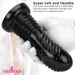 7.08in Fantasy Black Spiked Thick Dildo For Anus Vagina G-spot Simulation Dildos Hub