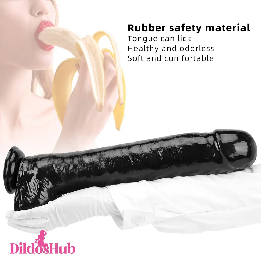 15.74in Extra Big Long Black Dildo Real BDSM Sex Toy For Women Love - Dildos Hub