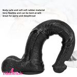14.76in Extra Long Huge Black Soft Liquid Silicone Horse Real Sex Dildo Dildos Hub