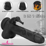 8.85in Elephant 3in1 Heating Thrusting Vibrating Remote Prostate Dildo Dildos Hub