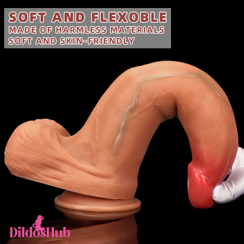 9.25in 10.03in 13in Soft Silicone Big Lifelike Dual Density Dildo Anal Toy - Dildos Hub