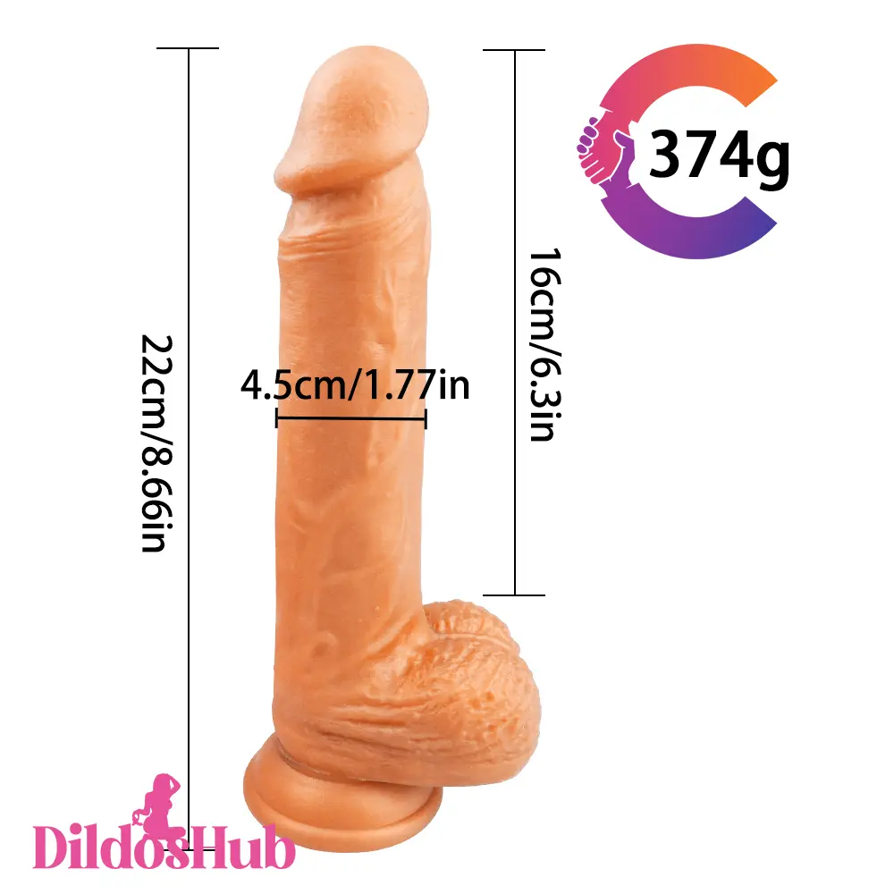 8.66in Gold Dual Layer Silicone Dildo For Men Women Sex For Vaginal Use