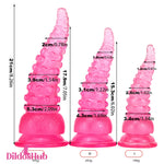 6.02in 7.05in 8.26in Tentacle Octopus Wide Animal Dildo With Suction Cup - Dildos Hub