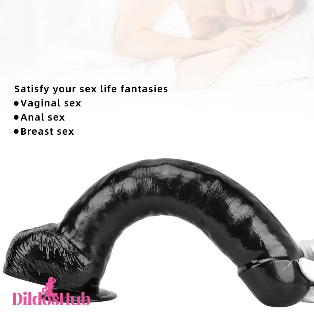 15.74in Extra Big Long Black Dildo Real BDSM Sex Toy For Women Love - Dildos Hub