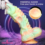 9.44in Fantasy Big Silicone Soft Mixed Color Dildo For Female Sex Orgasm Dildos Hub