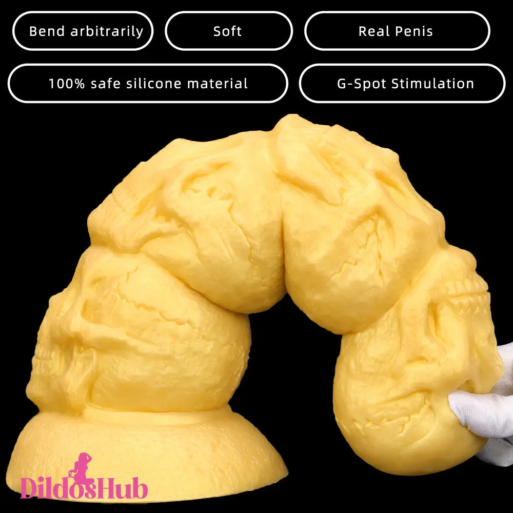 14.37in Large Soft Long Fantasy Silicone Scary Skull Dildo Women Toy Dildos Hub