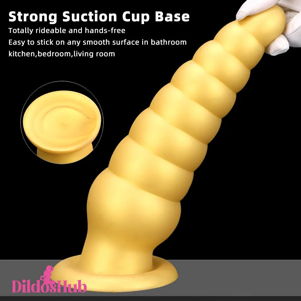 10.63in Soft Silicone Big Gold Butt Plug Dildo For Anal Clit Love Sex Toy Dildos Hub