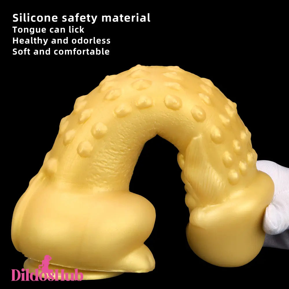 11.8in Liquid Huge Soft Silicone Fantasy Thick Gold Anal Female Dildo Dildos Hub