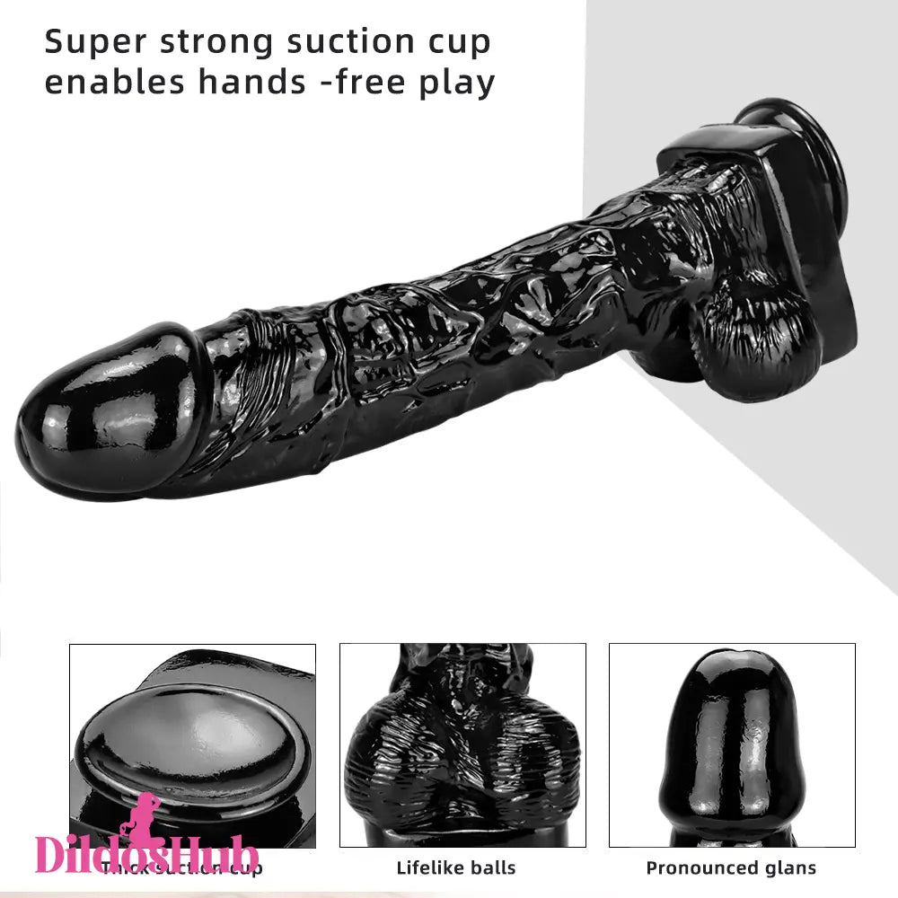 15in Big Long Black Real Feeling Dildo For Vagina Clitoris Stimulator - Dildos Hub