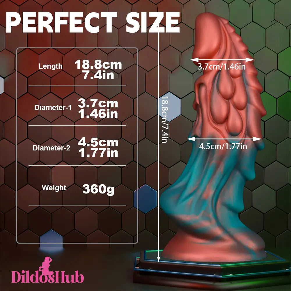 7.4in Soft Silicone Fantasy Dragon Spiked Dildo Female Male Masturbator - Dildos Hub