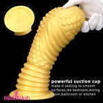 6.1in 8.46in 10.43in Soft Liquid Silicone Thick Gold Male Butt Plug Dildo Dildos Hub