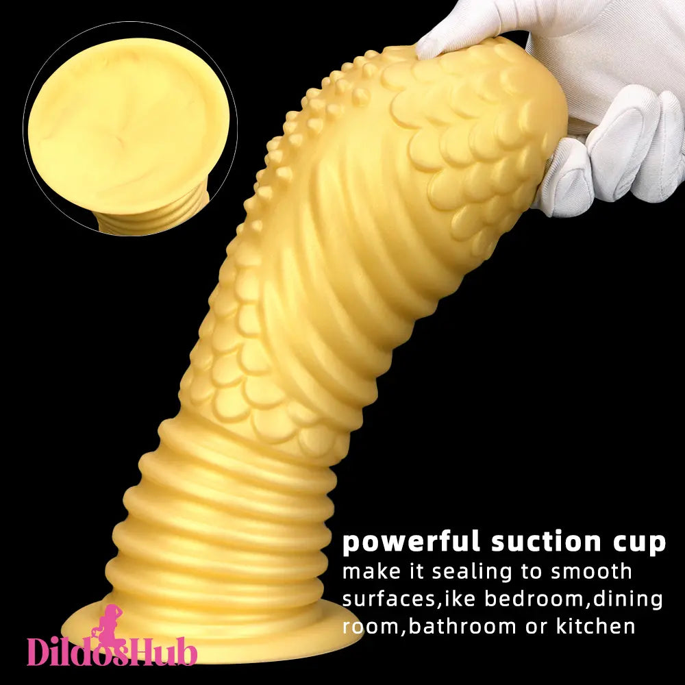 6.1in 8.46in 10.43in Soft Liquid Silicone Thick Gold Male Butt Plug Dildo Dildos Hub