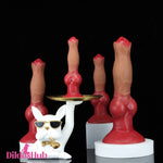 7.48in 9.45in 11.02in 12.99in Soft Skin Silicone Large Dog Knotted Dildo Dildos Hub