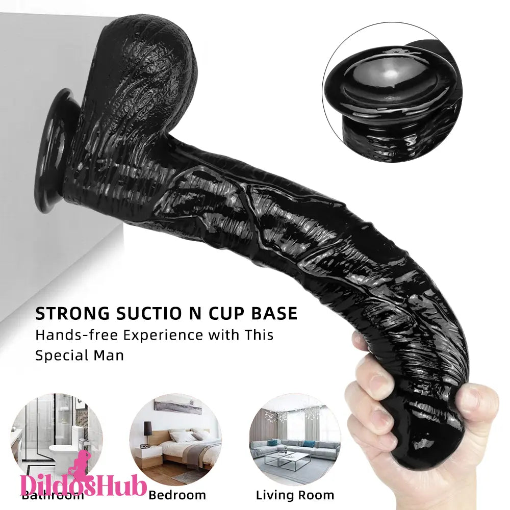 10.23in 13in Big Black Long Real Feeling Dildo For Female Masturbator - Dildos Hub