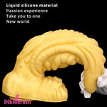 14.56in Gold Liquid Large Soft Long Fantasy Silicone Male Female Dildo Dildos Hub