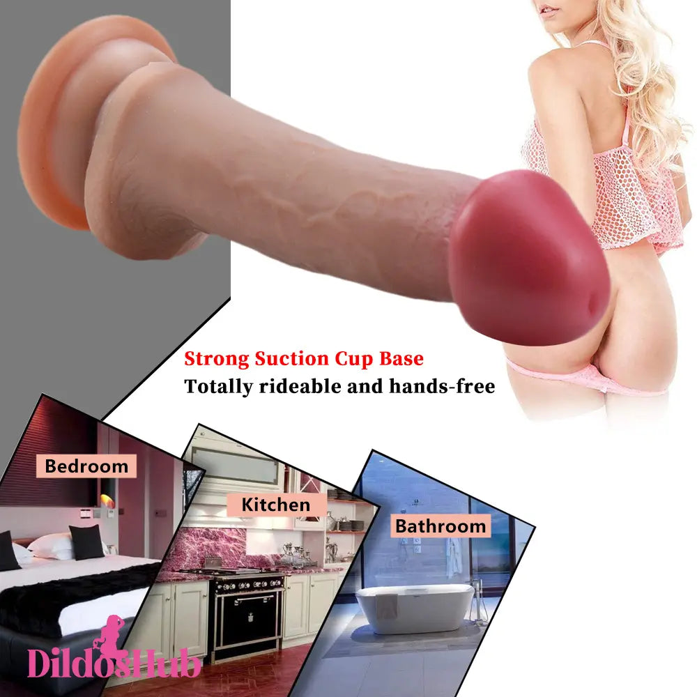 7.08in Lifelike Silicone Soft Dildo For Anal Vaginal Stimulation Sex Toy - Dildos Hub