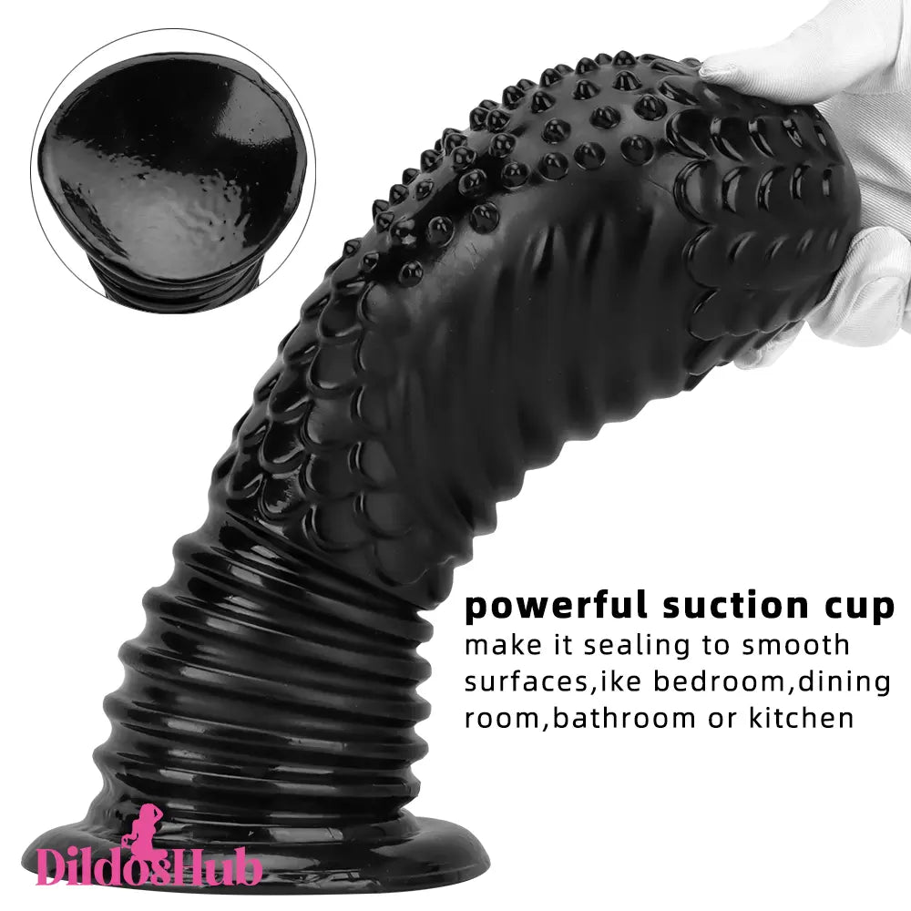 6.1in 8.46in 10.43in Fantasy Black Large Dildo Butt Plug For Fisting G-spot Dildos Hub