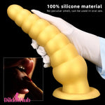 10.63in Soft Silicone Big Gold Butt Plug Dildo For Anal Clit Love Sex Toy Dildos Hub