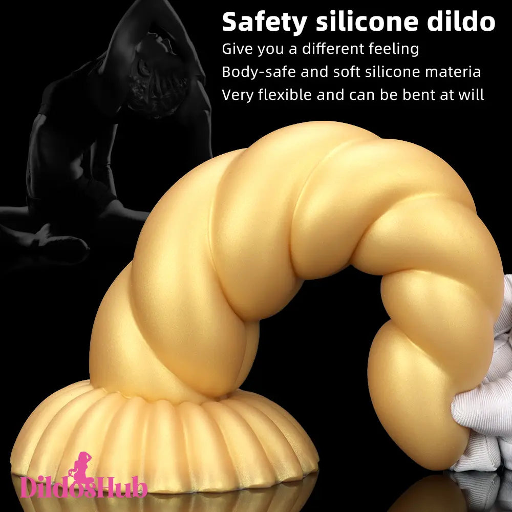 5.51in 7.87in 10.23in Gold Silicone Soft Fantasy Dildo For Clit Masturbator - Dildos Hub