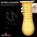 6.1in 8.46in 10.43in Soft Liquid Silicone Thick Gold Male Butt Plug Dildo Dildos Hub