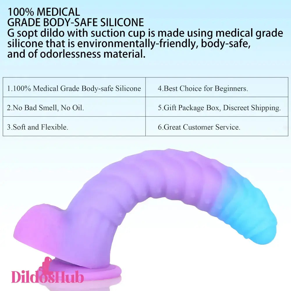 8.15in 9.06in Mixed Color Silicone Gradient Big Soft Odd Dildo For Men Toy Dildos Hub