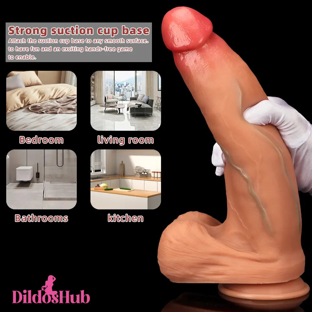 9.25in 10.03in 13in Soft Silicone Big Lifelike Dual Density Dildo Anal Toy - Dildos Hub