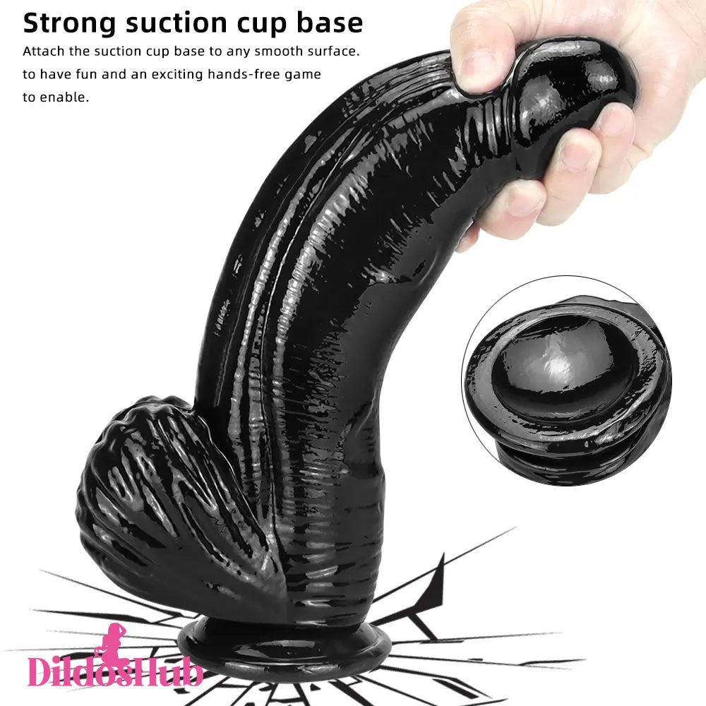 9.05in 10.03in 10.43in Big Black Real Feeling Dildo Female Masturbator - Dildos Hub