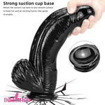9.05in 10.03in 10.43in Big Black Real Feeling Dildo Female Masturbator - Dildos Hub