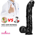 10.23in 13in Big Black Long Real Feeling Dildo For Female Masturbator - Dildos Hub