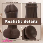 9.05in Ebony 4in1 Heating Thrusting Vibrating Rotation Remote Horse Dildo Dildos Hub