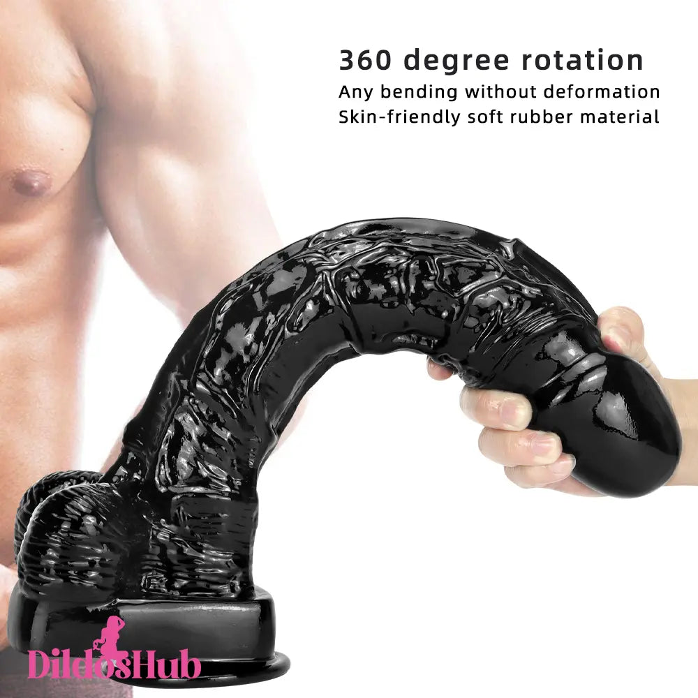 15in Big Long Black Real Feeling Dildo For Vagina Clitoris Stimulator - Dildos Hub