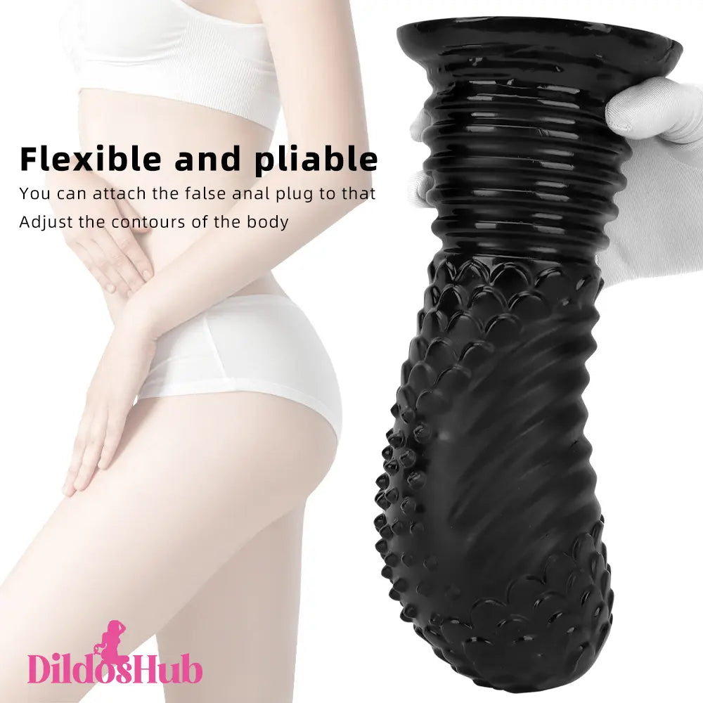 6.1in 8.46in 10.43in Fantasy Black Large Dildo Butt Plug For Fisting G-spot Dildos Hub
