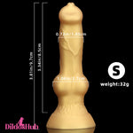 3.81in 7.48in Gold Silicone Soft Small Dog Dildo For Vaginal Masturbator - Dildos Hub
