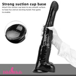 18.5in Big Long Black Dildo Real BDSM Animal Horse Prostate Massager - Dildos Hub