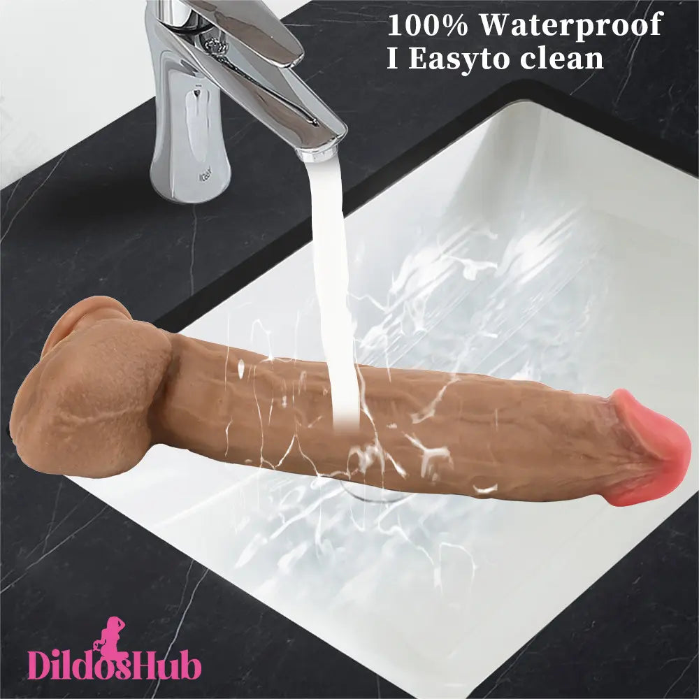 12.2in Big Soft Silicone Real Feeling Thick Dildo For Vagina Clitoris Sex - Dildos Hub