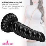 5.51in 7.87in 10.23in Spiral Black Butt Plug Male Female Suction Cup Dildo - Dildos Hub