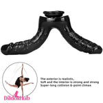 5.51in 5.9in 6.5in 9.44in Big Black Real Feeling PVC Dual Ended Dildo - Dildos Hub