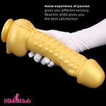 11.8in Liquid Huge Soft Silicone Fantasy Thick Gold Anal Female Dildo Dildos Hub