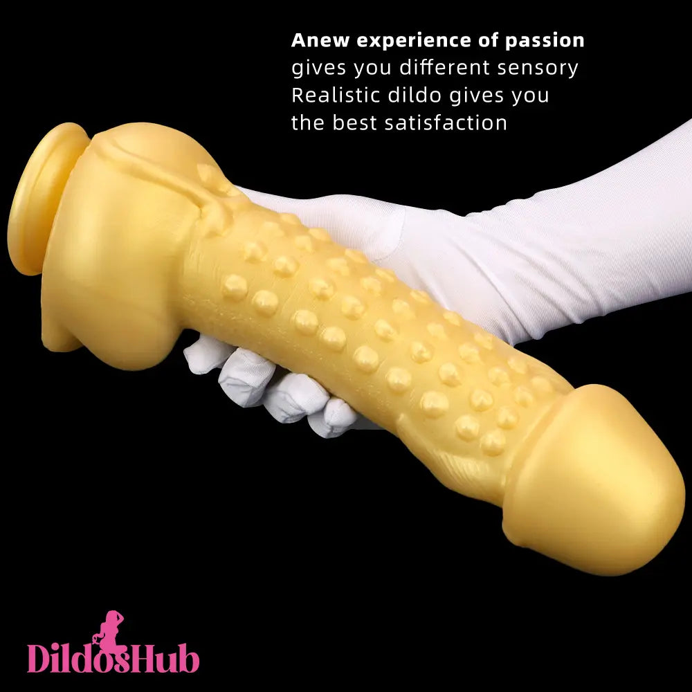 11.8in Liquid Huge Soft Silicone Fantasy Thick Gold Anal Female Dildo Dildos Hub