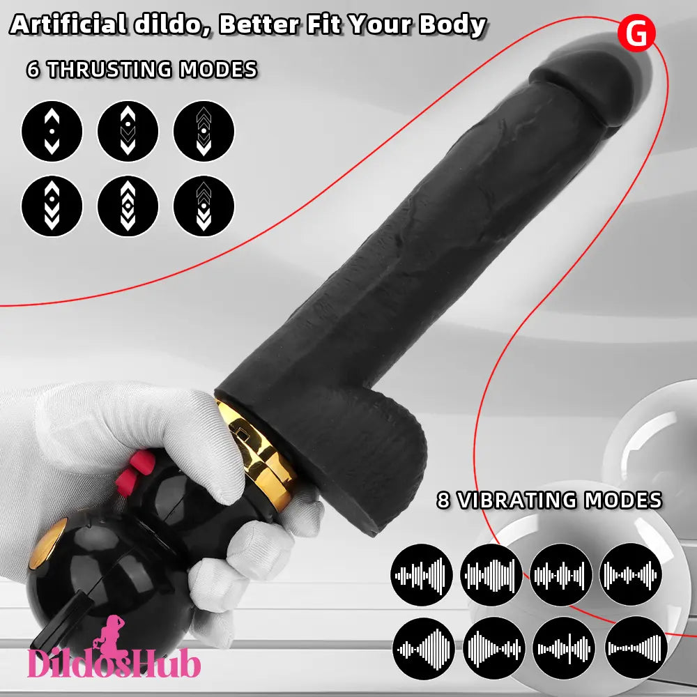 7.87in Cat Warming Thrusting Vibrating Remote Dildo Fucking Machine Dildos Hub
