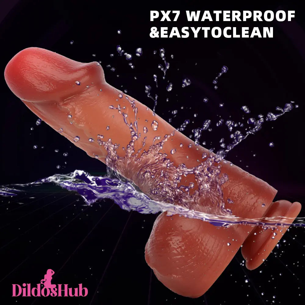 9.05in Real Remote Electric Auto Heating Thrusting Vibrating Anal Dildo Dildos Hub