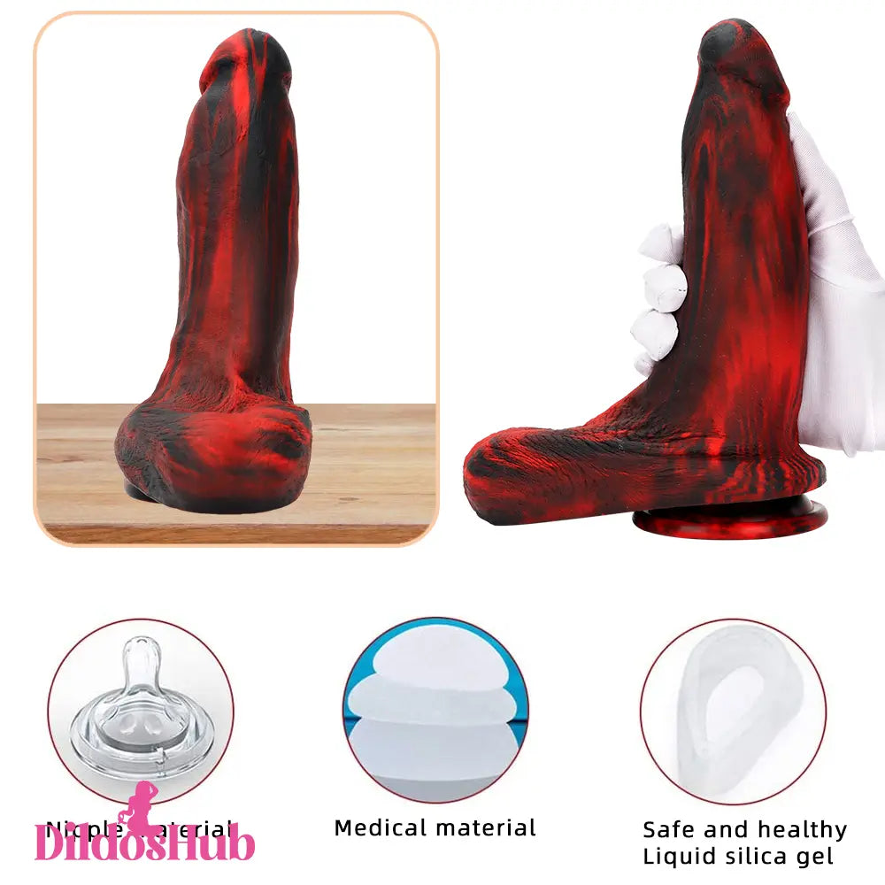 9.05in Large Thick Silicone Soft Mixed Color Dildo For Clitoris Stimulator Dildos Hub
