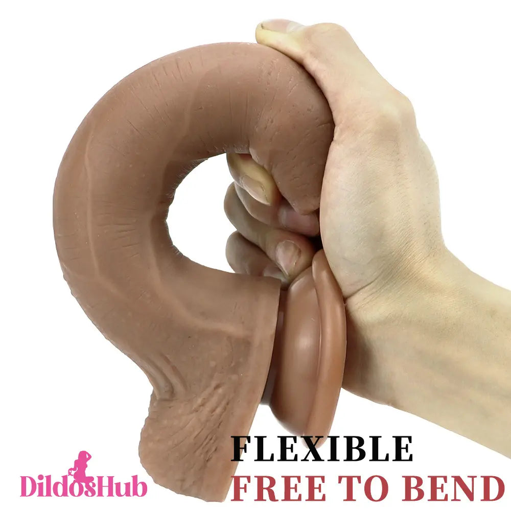 8.66in Silicone Big Soft Uncut Dildo For Vagina Anal Clitoris Stimulator - Dildos Hub