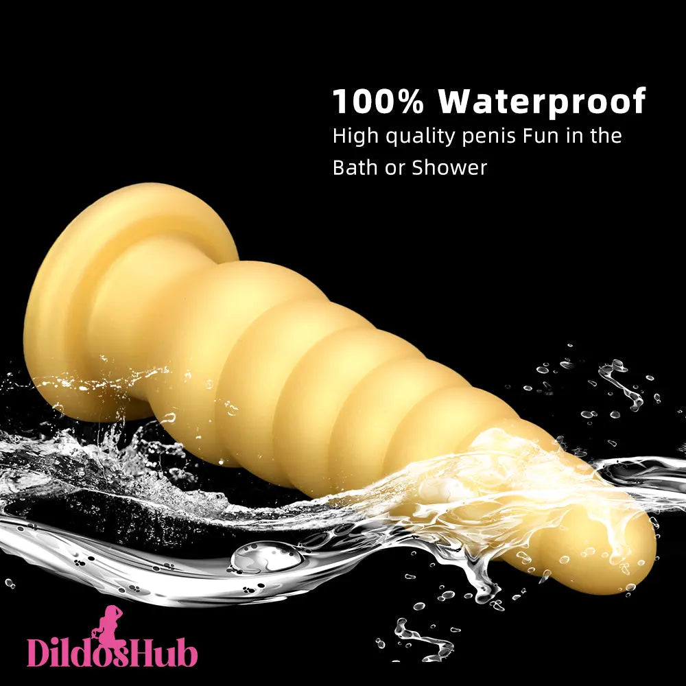 10.63in Soft Silicone Big Gold Butt Plug Dildo For Anal Clit Love Sex Toy Dildos Hub