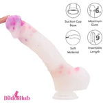 9.25in Jelly Dildo With Color Particles For Vaginal Female Vagina G-spot - Dildos Hub