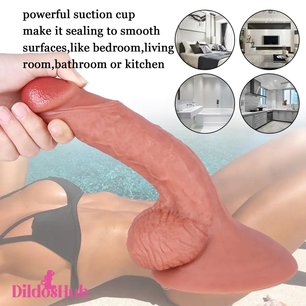 9.06in Liquid Silicone Female Vagina G-spot Large Dildo For Beginners - Dildos Hub