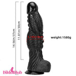 14.56in Big Black Thick Long Dragon Fantasy Monster Dildo Prostate Massager - Dildos Hub