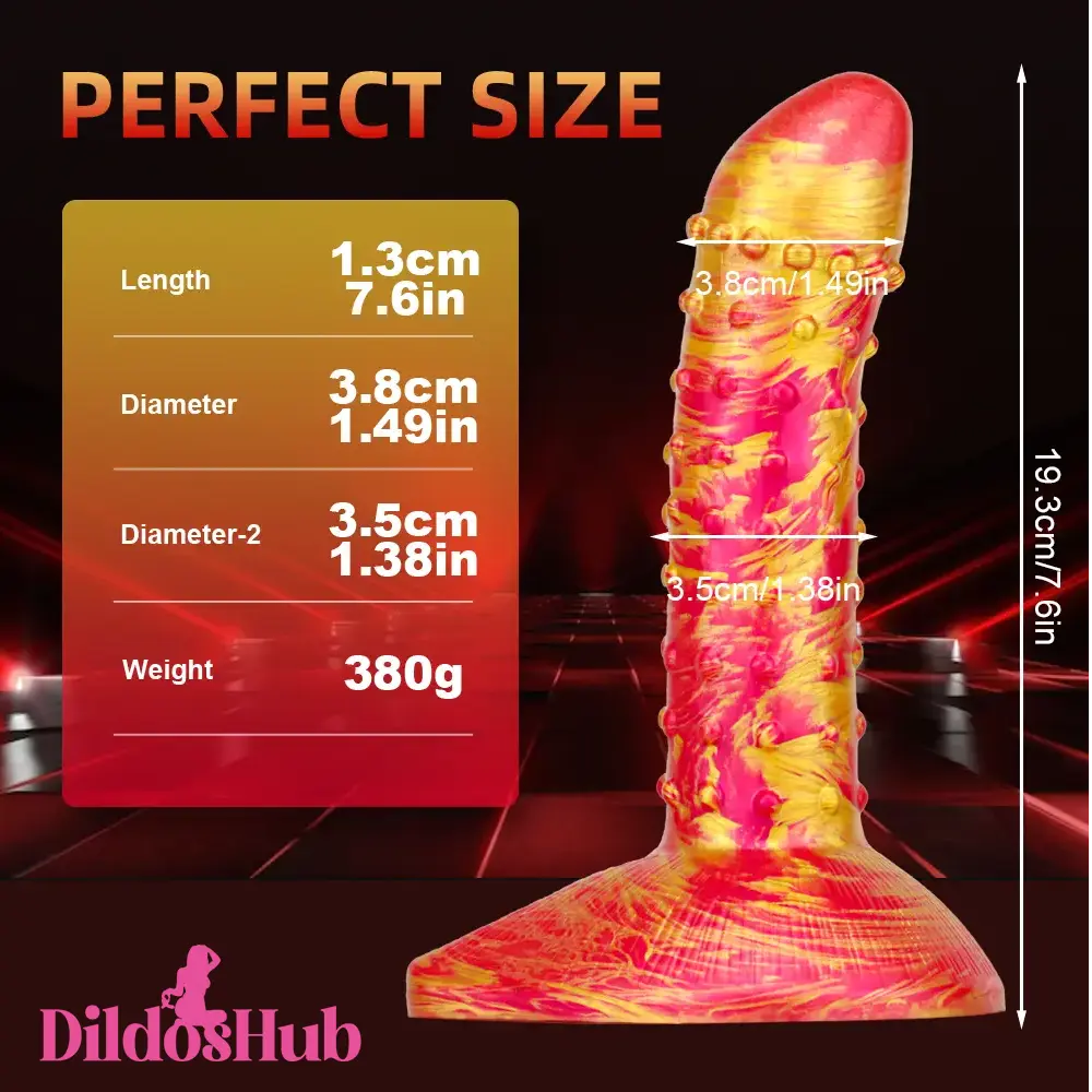 7.6in Soft Silicone Fantasy Spiked Powerful Suction Cup Dildo Anal Sex Toy - Dildos Hub